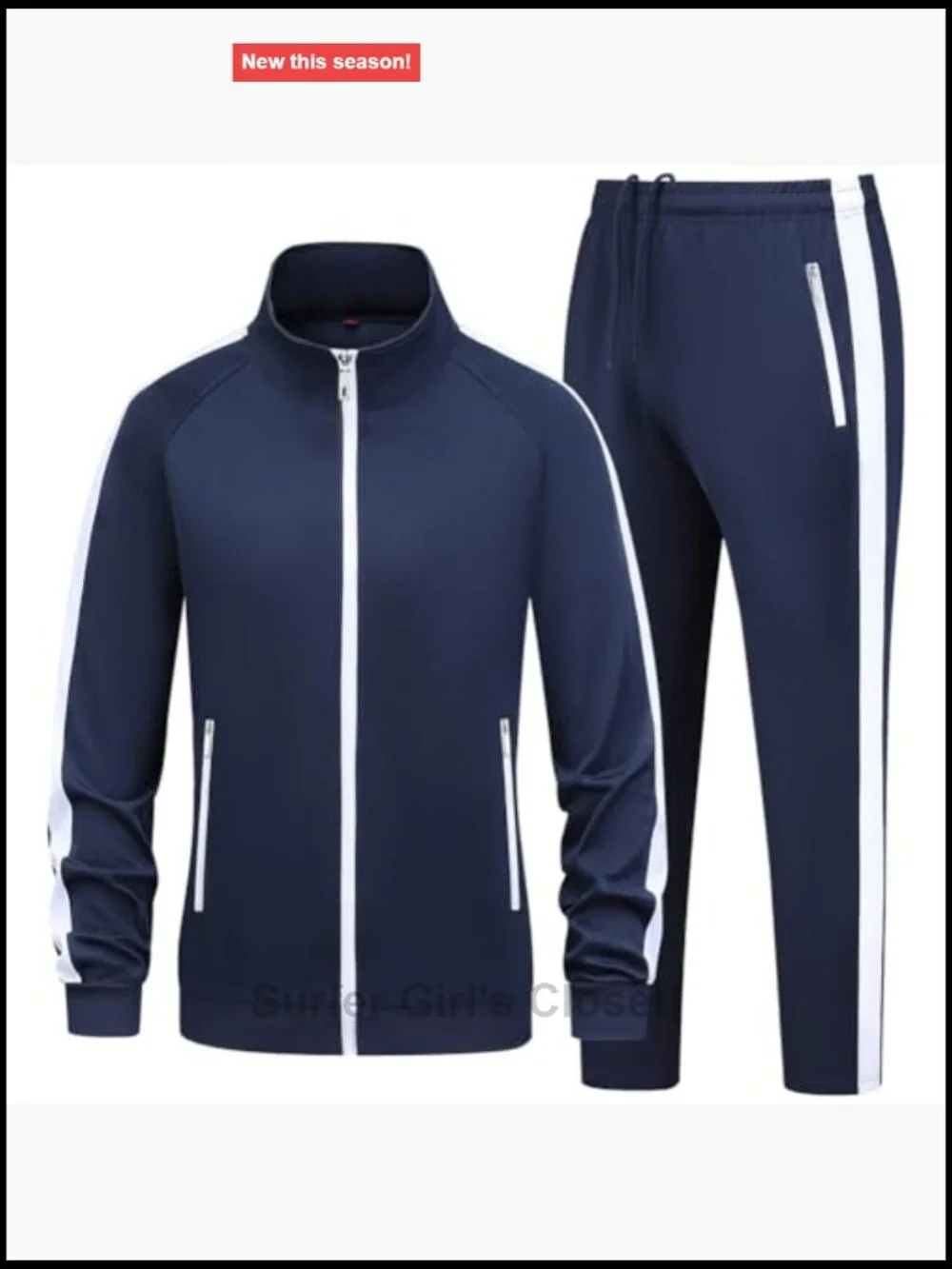 2 Piece Long Sleeve Tracksuit Set Full Zip Athletic Jogging Suit